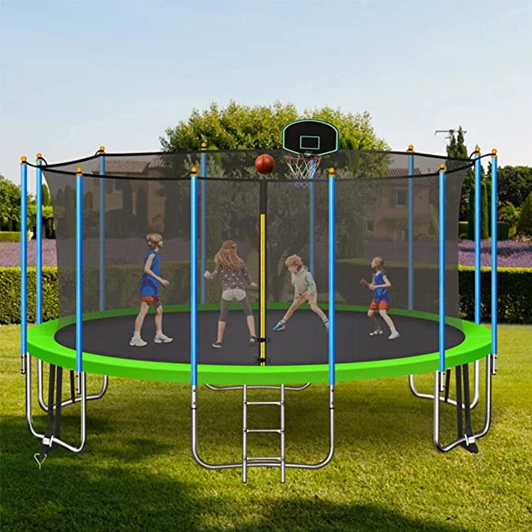 Kids Outdoor Trampoline - # 14피트 원형 무스프링 트램펄린 (안전망