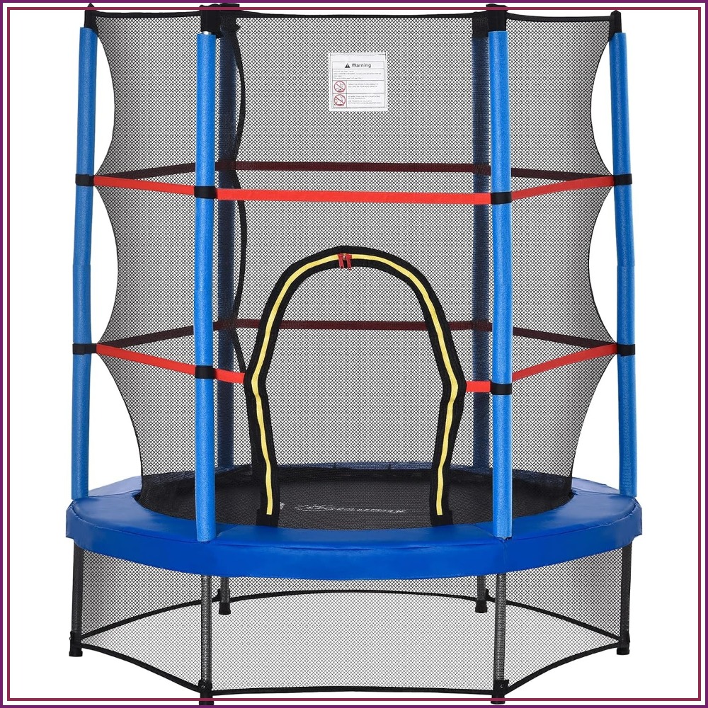 Kids Outdoor Trampoline - 55인치 미니 트램펄린(3-6세 어린이용), 실내/실외용, 안전망
