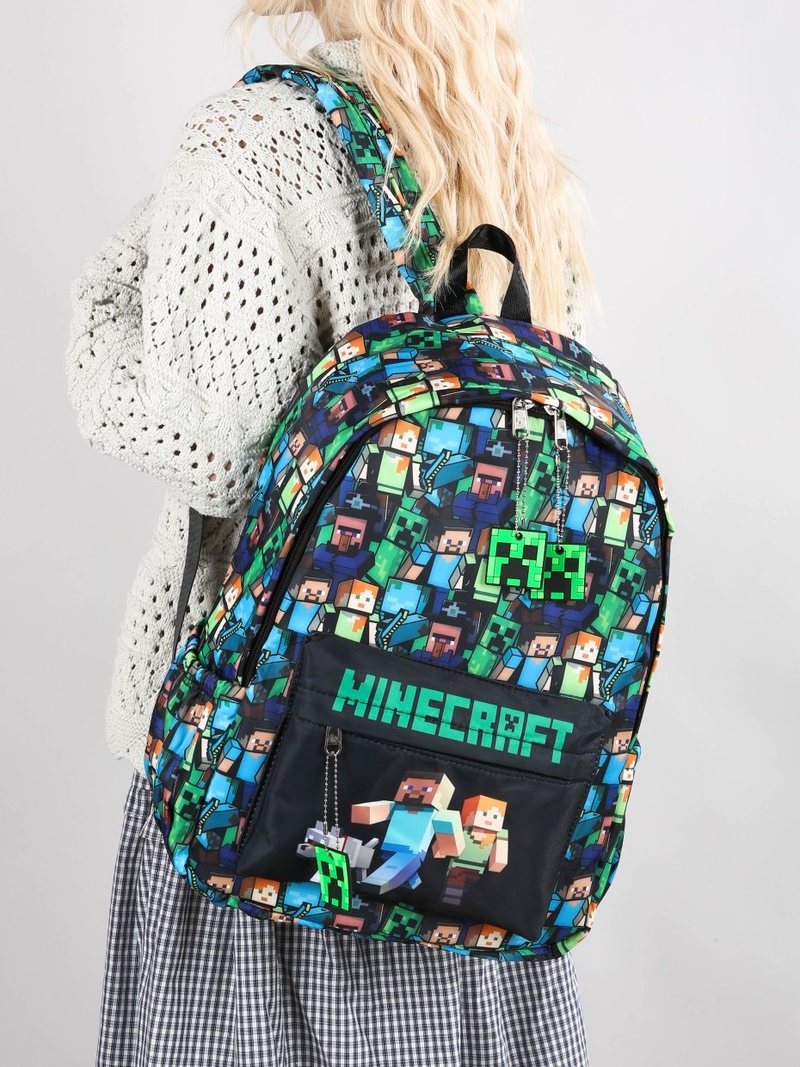 Kids Outdoor Backpack - Minecraft 배낭 그래피티 프린트 경량 학교