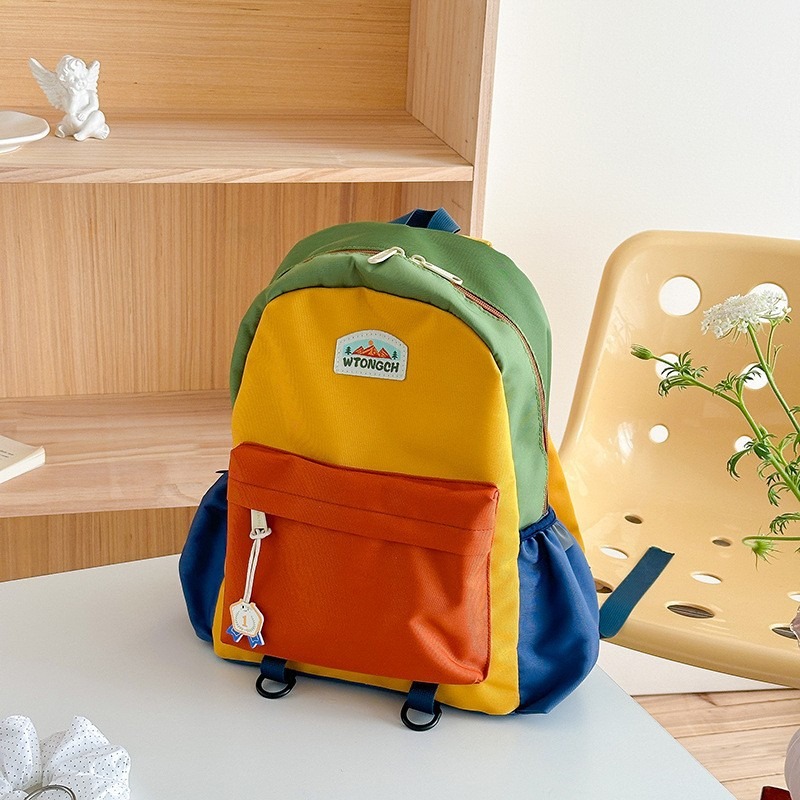 Kids Outdoor Backpack - 새로운 컬러 블록 키즈 백팩 가벼운
