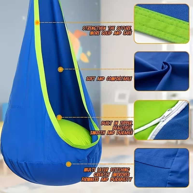 Kids Outdoor Hammock Swing - 어린이용 실내외 행잉체어, 풍선 쿠션과 나일론