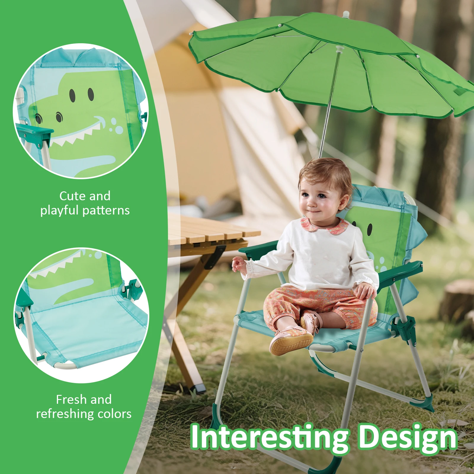 어린이 접이식 비치 의자, 햇빛 가리개 포함, 야외용  - Kids Outdoor Loungers 리뷰 및 가격
