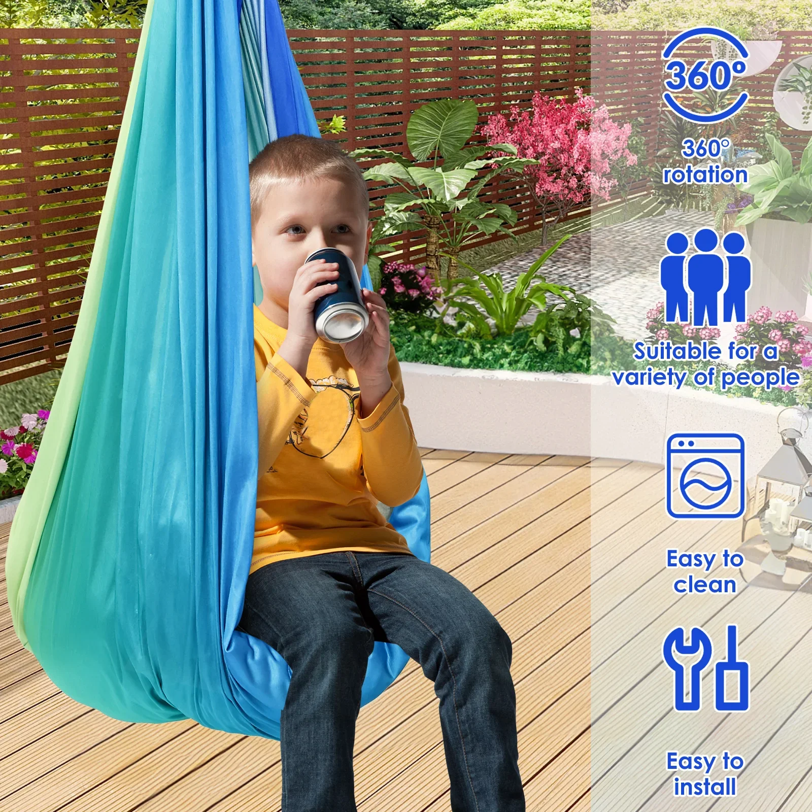 감각적 편안함을 주는 어린이용 센서리 스윙, 최대 20 - Kids Outdoor Hammock Swing 리뷰 및 가격