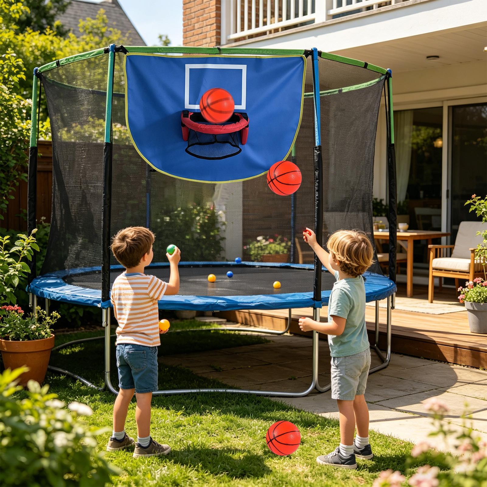 펌프와 공 3개가 포함된 트램폴린 농구대, 간편 설치  - Kids Outdoor Trampoline 리뷰 및 가격
