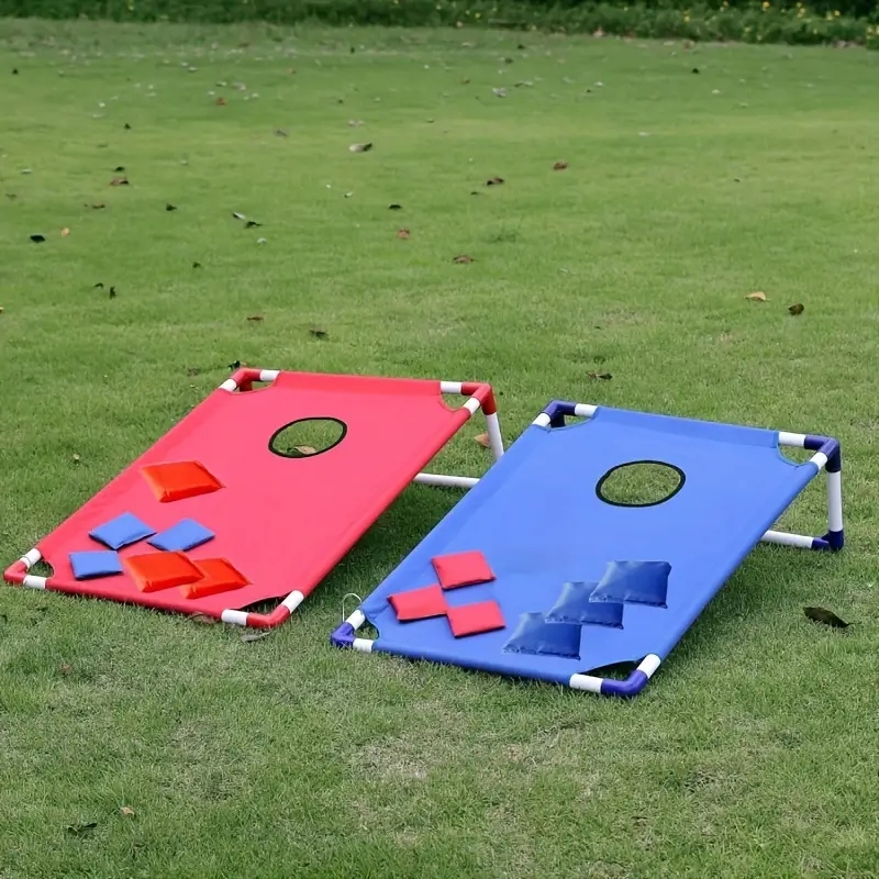 콘홀 게임 세트에는 게임 보드 2개 + 빈백 6개 +  - Kids Outdoor Wagon 리뷰 및 가격