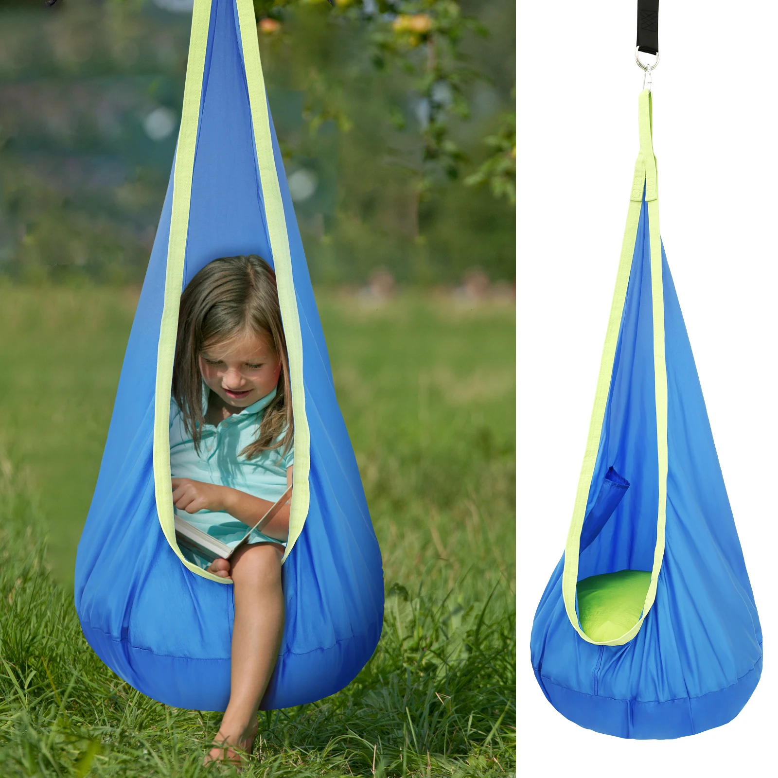 어린이용 센서리 스윙 의자, 휴대용 해먹 의자, 팽창식 - Kids Outdoor Hammock Swing 리뷰 및 가격