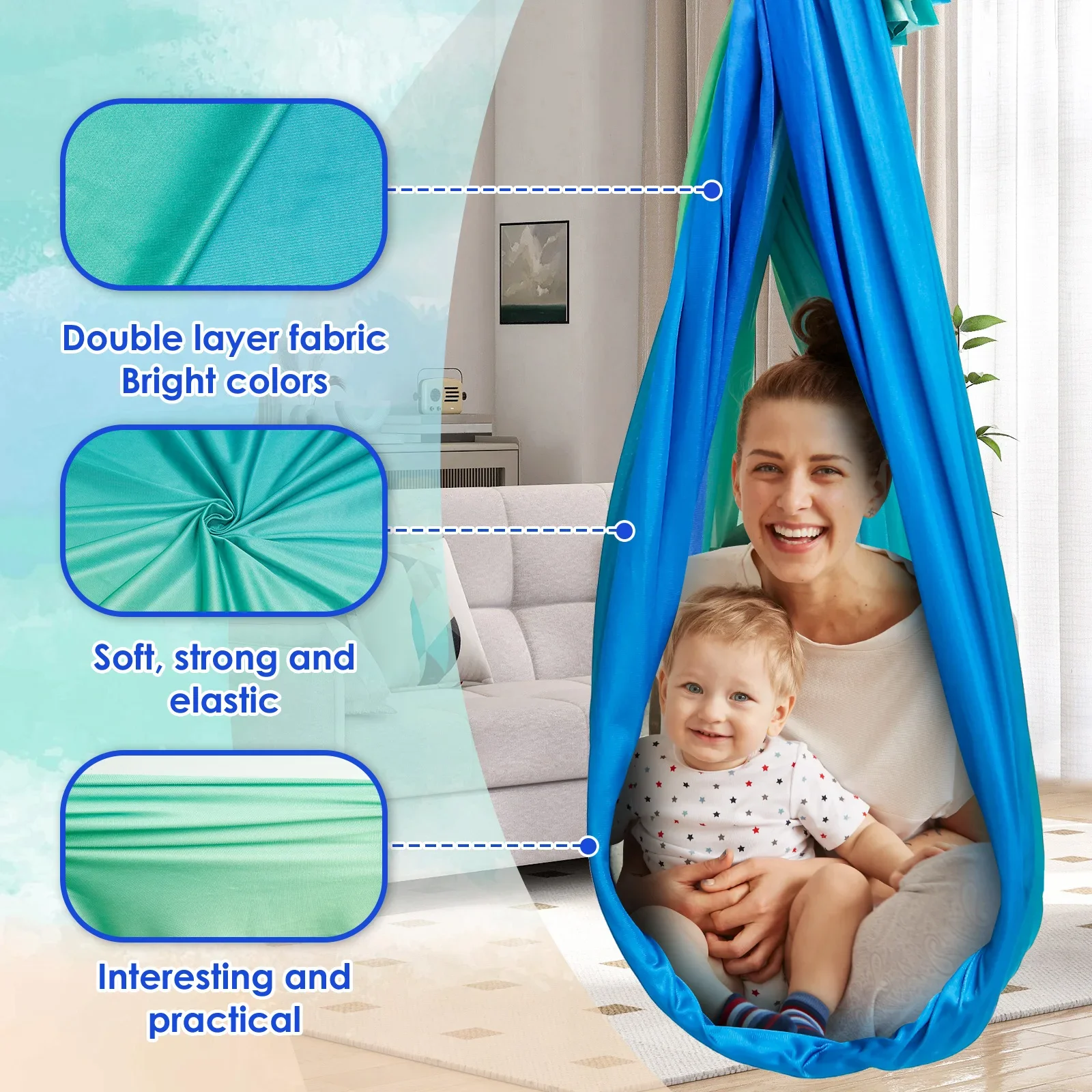 감각적 편안함을 주는 어린이용 센서리 해먹, 최대 20 - Kids Outdoor Hammock Swing 리뷰 및 가격